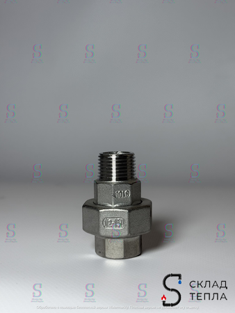 Соединение быстроразъемное (американка) из нерж. стали Benarmo - 1/2" (ВР/НР). Вид 6.