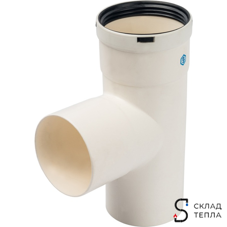 STOUT Элемент дымохода конденсац. тройник T образн DN80 п/п/м PP-FE. Вид 1.