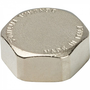 Заглушка латунная с внутренней резьбой STOUT - 1/4' (никелированная)