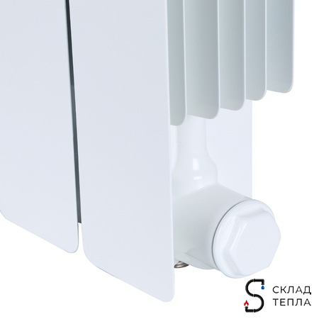 Радиатор биметаллический STOUT SPACE 500 - 8 секций с нижним подключением. Вид 8.