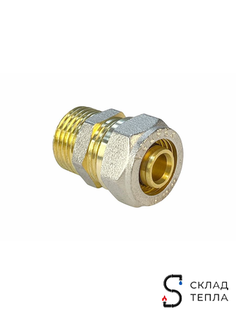 Переход на наружную резьбу VALFEX - 16 x 1/2" (винтовой, для металлопластиковых труб) 1шт. Вид 3.