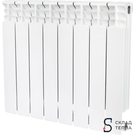 Радиатор биметаллический STOUT Space 500 - 8 секций. Вид 1.