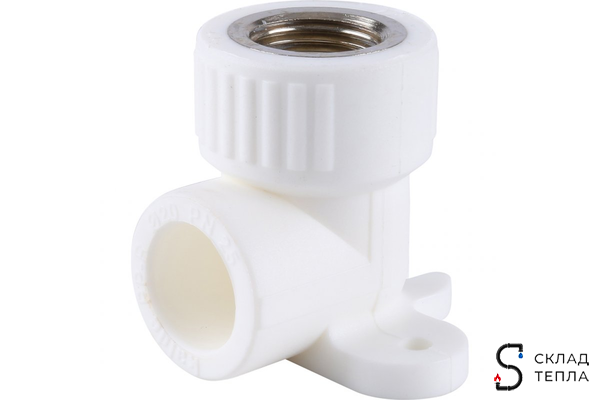 Водорозетка VALFEX - 20 x 1/2" (для полипропиленовых труб под пайку, цвет белый). Вид 1.