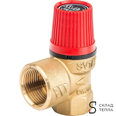 Клапан предохранительный WATTS SVH - 1/2" х 3/4" (ВР/ВР, Рн 1.5 бар, для систем отопления). Вид 1.