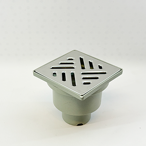 Трап вертикальный VALFEX 100х100 с выпуском 50мм (решетка из нерж. стали)