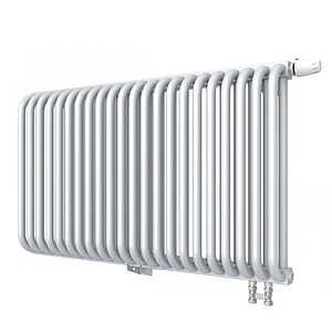 Радиатор 2 трубчатый Rommer Ventil 500 - 22 секции (нижнее подключение, цвет белый RAL9016)