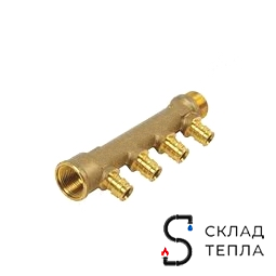 Коллекторная группа Uponor Q&E PL - 3/4" (НР/ВР) на 3 контура 16 мм. Вид 1.