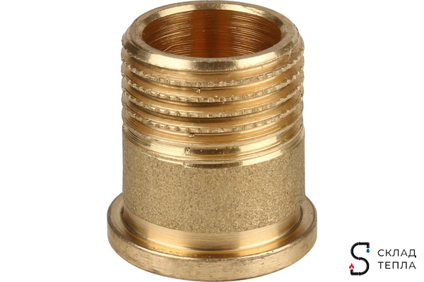 Сгон прямой латунный ITAP 151 - 1/2" (ВР/НР, с плоской прокладкой). Вид 10.