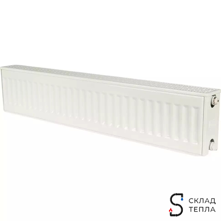 Радиатор стальной KERMI FTV 22 - высота 200 мм, длина 1000 мм с нижним подключением. Вид 3.