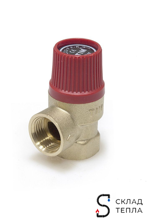 Клапан предохранительный TIM - 1/2" х 3/4" (ВР/ВР, Рн 3 бар, для систем отопления). Вид 1.