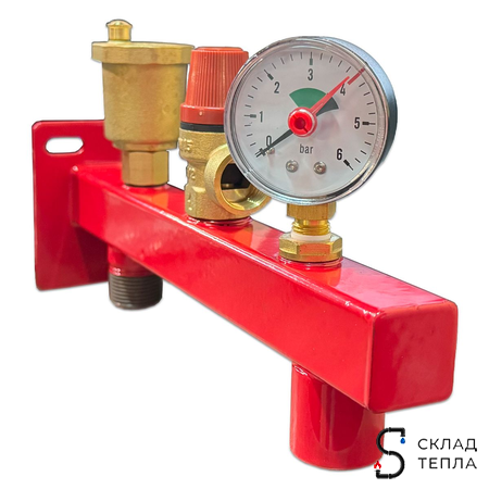 Группа безопасности котла с креплением Aquasfera - 3/4" (до 50 кВт, 6 бар). Вид 3.