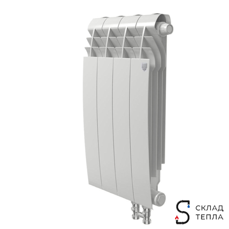 Радиатор биметаллический Royal Thermo BiLiner 500 V Bianco Traffico (Н) (Белый) - 4 секций. Вид 1.