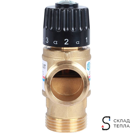 Термостатический смесительный клапан STOUT 1" НР (20°-43°C, KVs 2,5 м³). Вид 3.