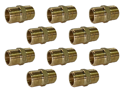 Ниппель латунный резьбовой равнопроходный TIM - 1/2' (усиленный, 10шт.)