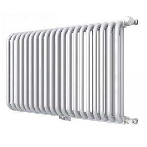 Радиатор 2 трубчатый Rommer 500 - 23 секции (боковое подключение, цвет белый RAL9016)