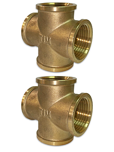 Крестовина латунная резьбовая TIM (ВР) - 1' (2шт.)