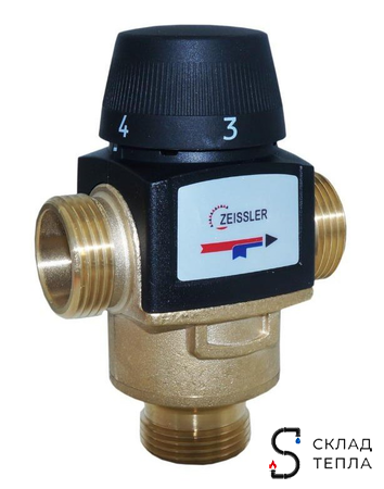 Термостатический смесительный клапан Zeissler - 1" НР (20°- 55°C, KVs 4,5 м³). Вид 3.