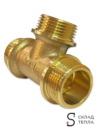 Тройник латунный резьбовой равнопроходный TIM (НР) - 2" (1шт). Вид 3.