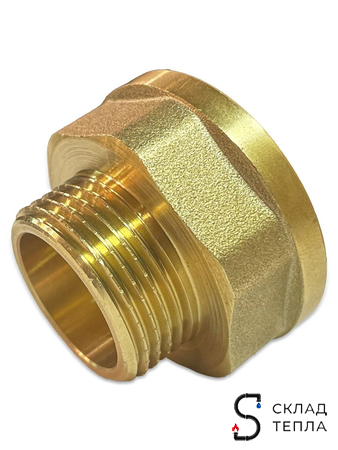 Переходник латунный с внутренней резьбой на наружную TIM - 1 1/2" x 1" (1шт). Вид 2.