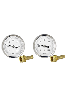 Термометр аксиальный Tim с гильзой 1/2' D-63 (2 шт.)