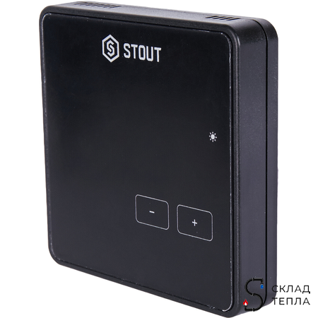 STOUT Проводной комнатный регулятор R-9z, черный. Вид 2.