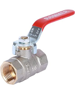 Кран шаровой полнопроходной Rommer - 1/2' (вн./вн.,PN40, ручка рычаг красная)