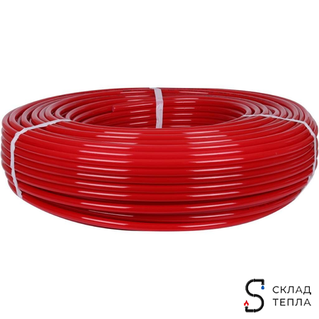 Труба из сшитого полиэтилена STOUT - 16x2,0 (PE-Xa/EVOH, PN8, Tmax 95°C,  бухта 100 м, цвет красный). Вид 6.