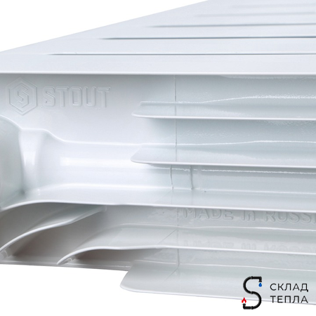 Радиатор биметаллический STOUT SPACE 500 - 8 секций с нижним подключением. Вид 11.