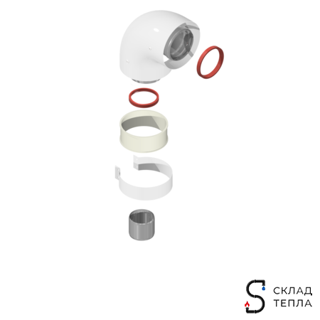 Отвод Rommer 60/100 (Baxi (кроме ECO Nova/Classic), Vaillant, Viessmann). Вид 1.