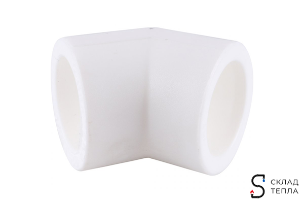 Отвод 45° VALFEX - 20 (для полипропиленовых труб под пайку, цвет белый). Вид 1.