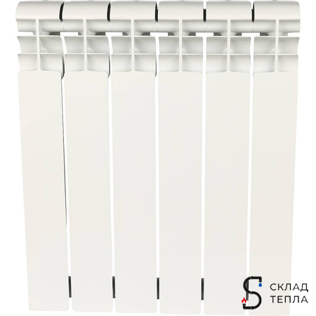 Радиатор алюминиевый ROMMER Profi 500 - 6 секций. Вид 3.