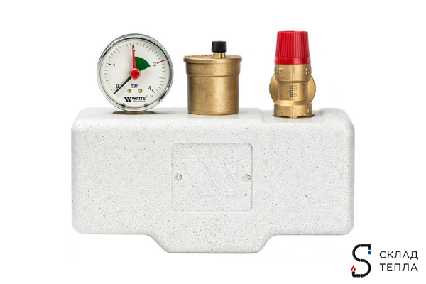 Группа безопасности котла WATTS KSG 30/20M-ISO -1" (в изоляции, до 100кВт, 3 бар). Вид 2.