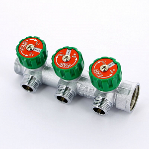 Коллектор FAR MULTIFAR 3822 - 1'(НР/ВР) на 3 контура 1/2'(плоское упл.)