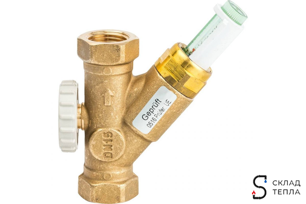 Вентиль балансировочный WATTS SRVOL-IG - 3/4" (ВР/ВР, Ду20, расход 2-16 л/мин, kvs 2.0 м3/ч). Вид 3.