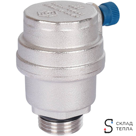 Воздухоотводчик автоматический STOUT - 1/2" (НР, воздухоотвод сбоку, цвет никелированный). Вид 3.