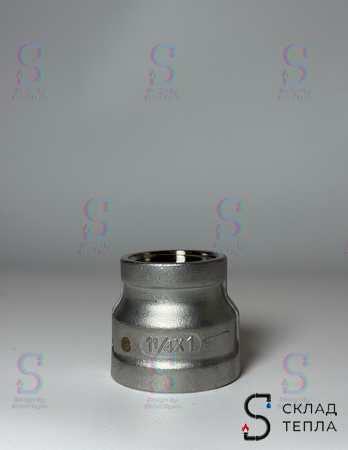 Муфта резьбовая переходная Benarmo - 1 1/4" х 1" (нержавеющая сталь). Вид 4.