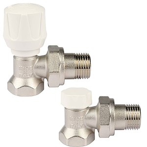 Комплект подключения радиатора ручной STOUT угловой 1/2' (2 клапана)