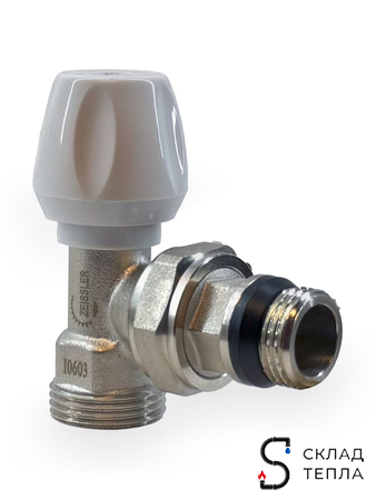 Вентиль ручной регулировки угловой 1/2"х3/4" ЕК Zeissler для быстрого монтажа . Вид 2.