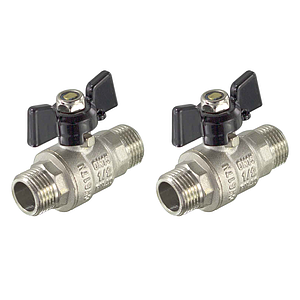 Кран шаровой полнопроходной TIM - 3/4' (НР/НР, PN40, ручка-бабочка черная, 2шт)