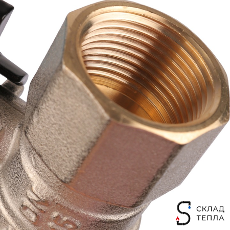 Кран шаровой с накидной гайкой, ВР/накидная гайка, ручка бабочка 3/4"x3/4". Вид 7.