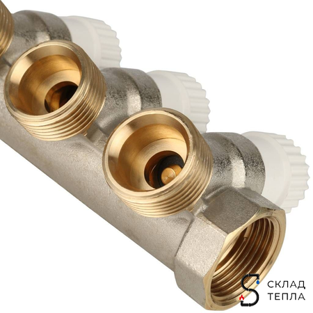 Коллектор регулирующий STOUT- 3/4" (НР/ВР) на 3 контура 3/4" (EK). Вид 6.