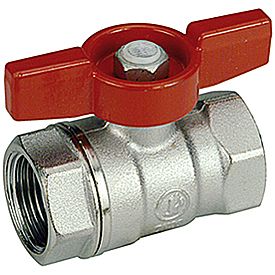 Кран шаровой Giacomini R251D - 1/2' (ВР/ВР, PN42, Tmax 185°С, ручка-бабочка красная)