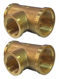 Тройник латунный резьбовой переходной TIM (ВР) - 1' x 1/2' x 1' (2шт.)