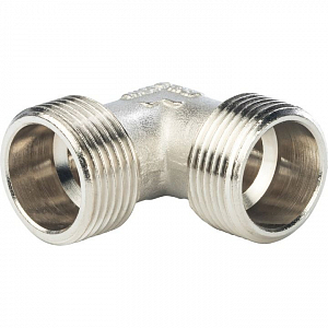 Отвод 90° латунный резьбовой равнопроходный STOUT (НР/НР) - 3/4' (никелированный)