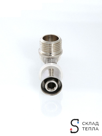 Пресс-тройник с наружной резьбой TIM - 16 x 1/2" (для металлопластиковых труб) 1шт. Вид 3.