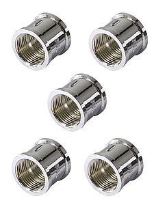Муфта латунная резьбовая TIM - 1/2' (хромированная, 5шт)