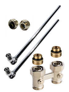 Комплект подключения радиатора прямой TIM - 16х300 (пресс) Комплект подключения радиатора прямой TIM - 16х300 (пресс)