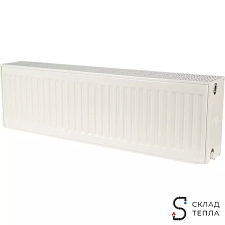 Радиатор стальной KERMI FKO 33 - высота 300 мм, длина 1600 мм с боковым подключением. Вид 1.