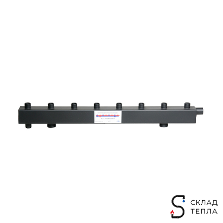 Коллектор котельной разводки Designsteel СТАНДАРТ - НР 1"1/2 на 10 контуров НР 1". Вид 1.