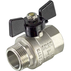 Кран шаровой полнопроходной TIM - 1/2' (НР/ВР, PN50, ручка-бабочка черная)